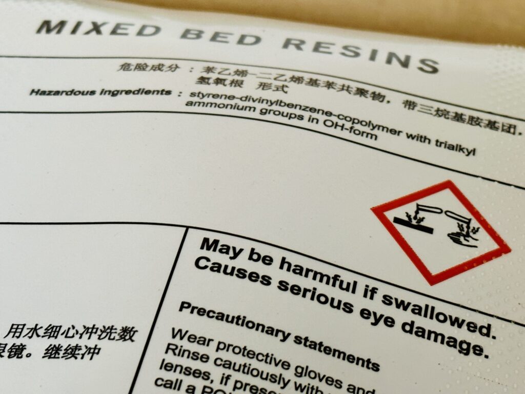 Sicherheit Ionenaustauscher beachten