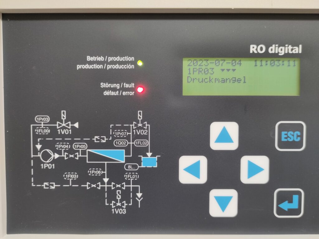 Umkehrosmoseanlage Störung